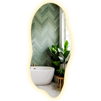 Spegel LED belysning organisk form dekorativt 45x100 cm