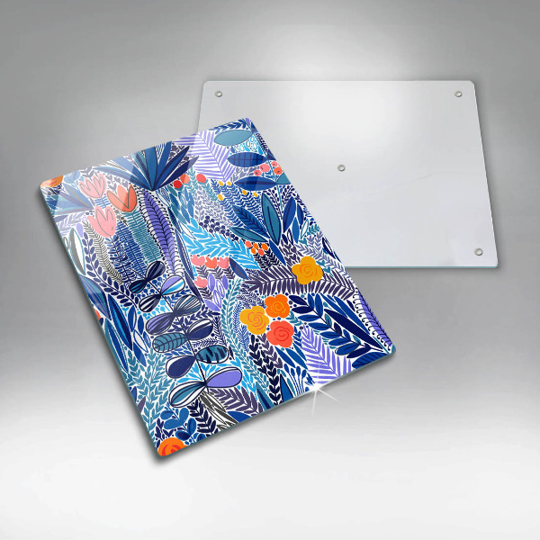 Skärbräda i glas Målad äng