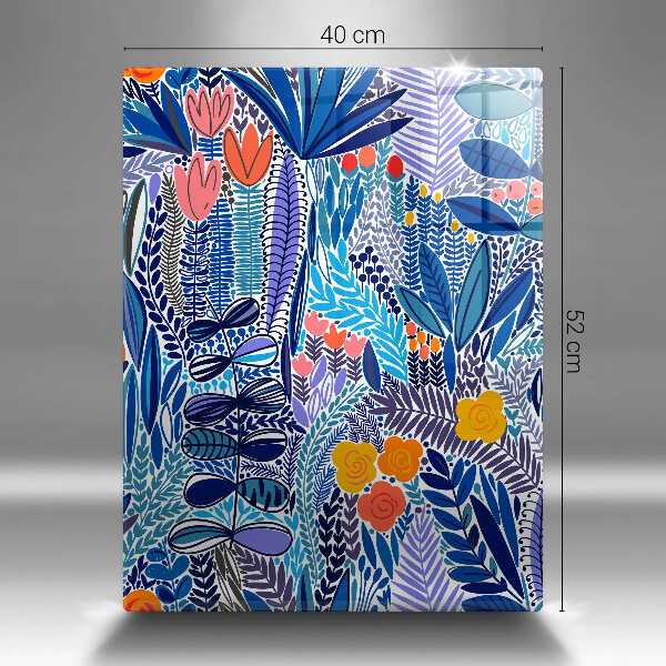 Skärbräda i glas Målad äng