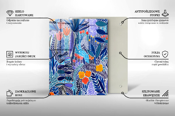 Skärbräda i glas Målad äng