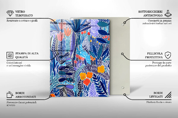 Skärbräda i glas Målad äng