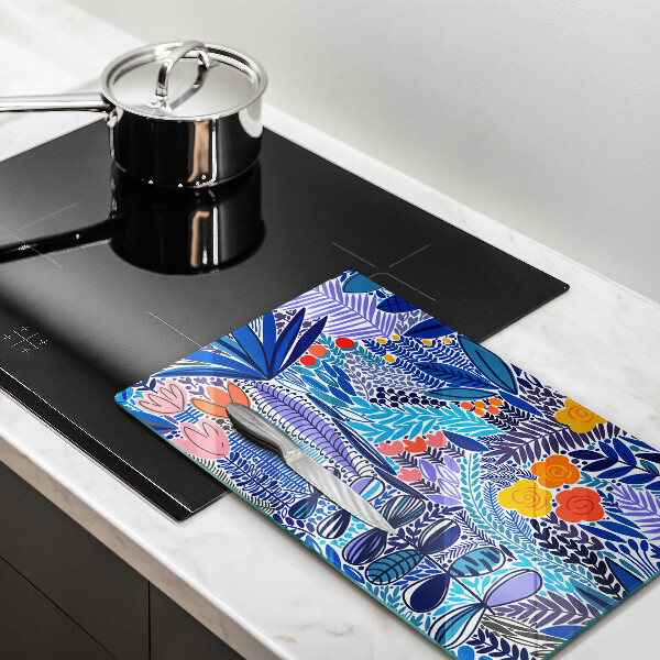 Skärbräda i glas Målad äng