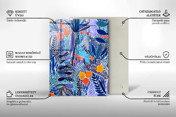 Skärbräda i glas Målad äng