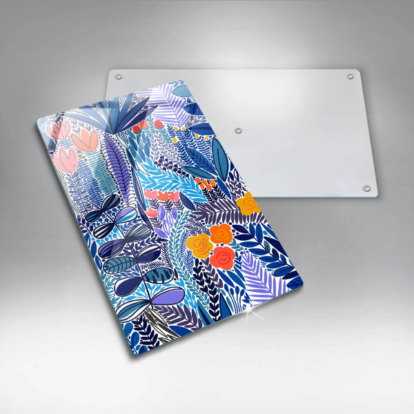 Skärbräda i glas Målad äng