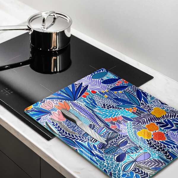 Skärbräda i glas Målad äng