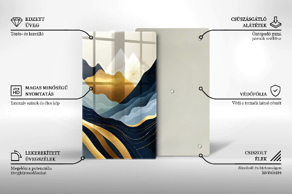 Skärbräda i glas Abstrakta berg