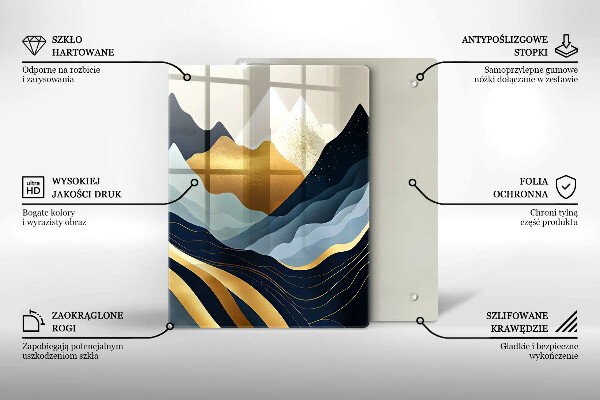 Skärbräda i glas Abstrakta berg