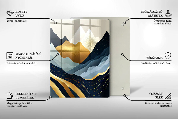 Skärbräda i glas Abstrakta berg