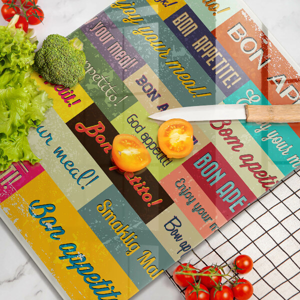 Skärbräda i glas God aptit undertexter språk