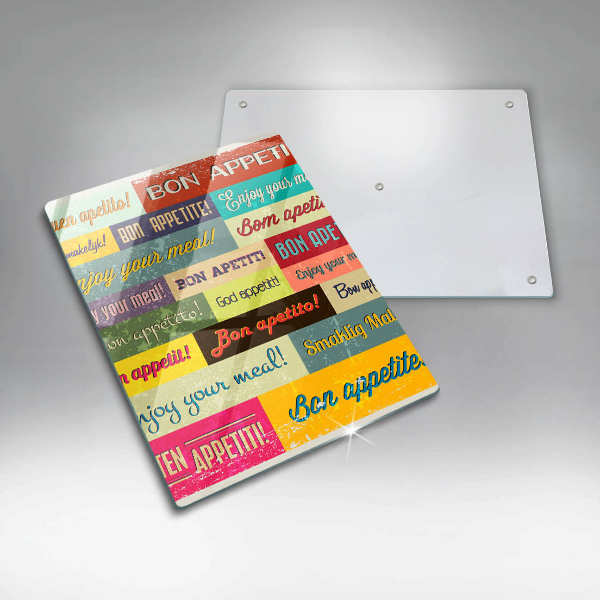 Skärbräda i glas God aptit undertexter språk