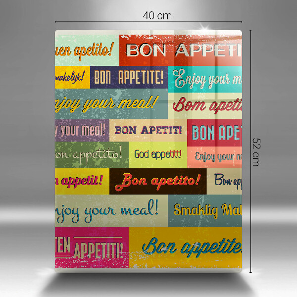 Skärbräda i glas God aptit undertexter språk