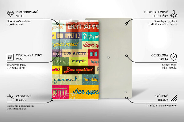 Skärbräda i glas God aptit undertexter språk