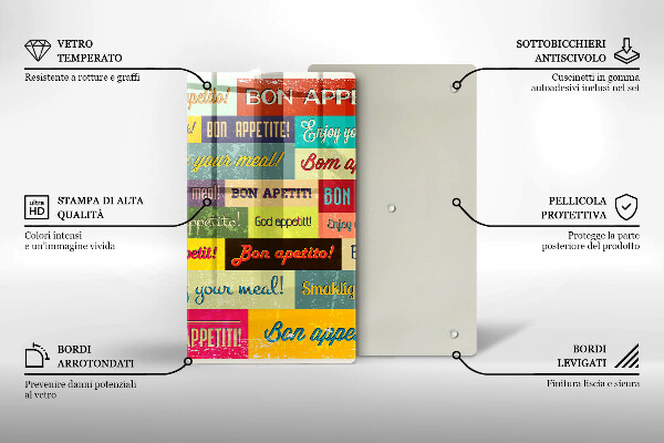 Skärbräda i glas God aptit undertexter språk