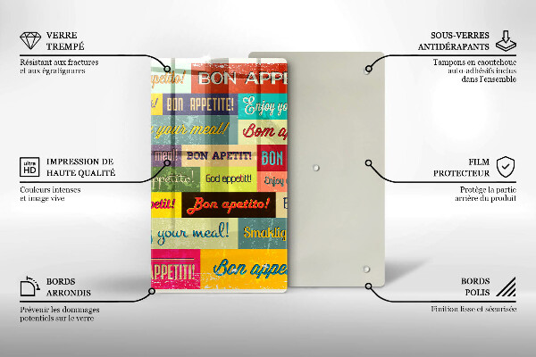 Skärbräda i glas God aptit undertexter språk