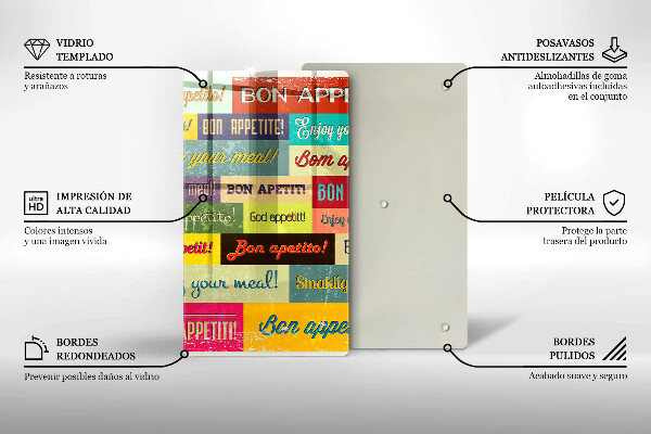 Skärbräda i glas God aptit undertexter språk