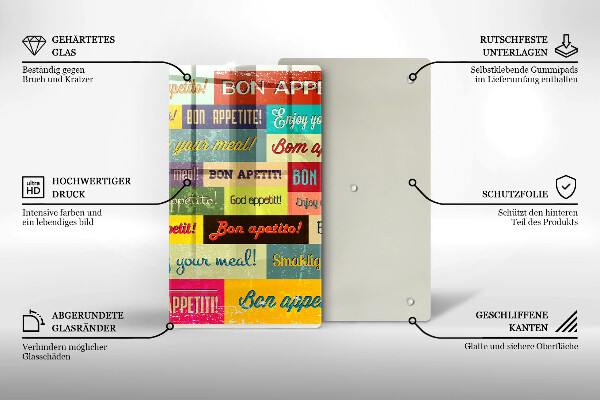 Skärbräda i glas God aptit undertexter språk