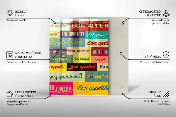 Skärbräda i glas God aptit undertexter språk