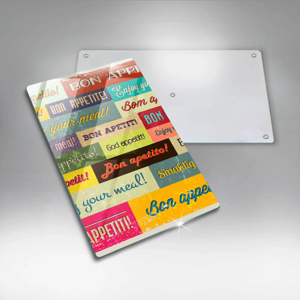 Skärbräda i glas God aptit undertexter språk