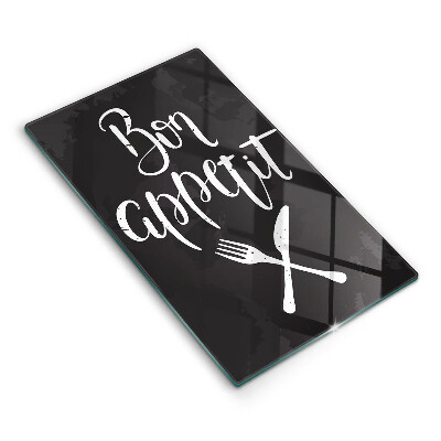 Skärbräda i glas Inskriptionen 