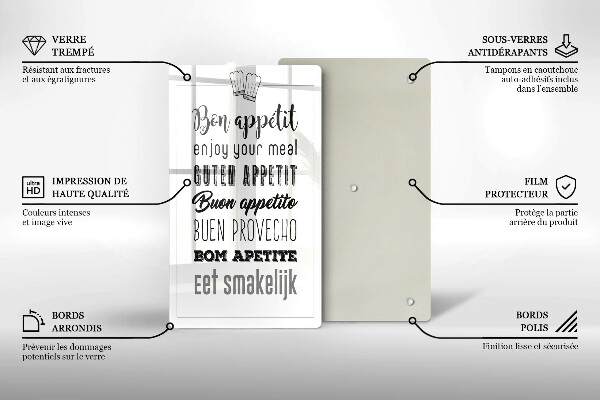 Skärbräda i glas Köksskylt, maxim