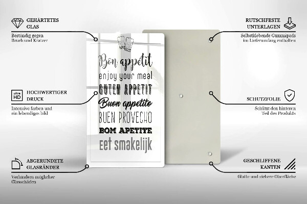 Skärbräda i glas Köksskylt, maxim