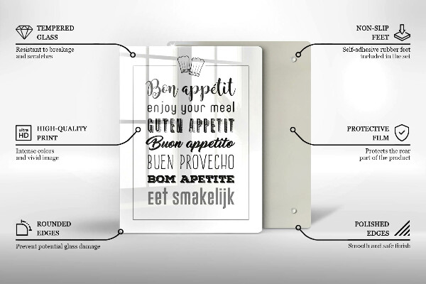 Skärbräda i glas Köksskylt, maxim