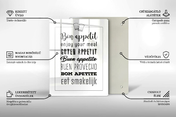 Skärbräda i glas Köksskylt, maxim