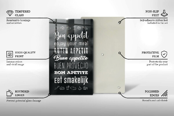 Skärbräda i glas Köksskylt, maxim