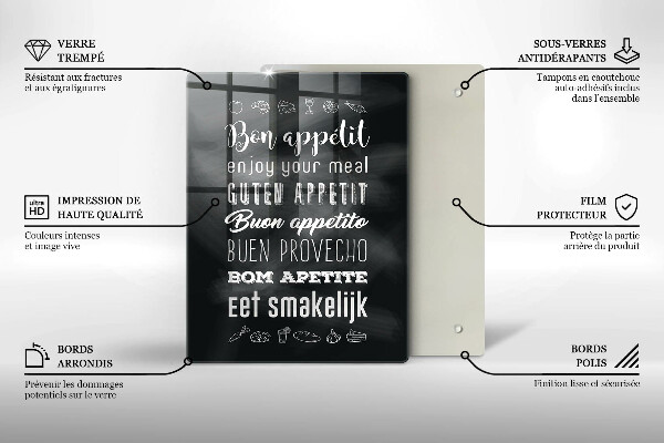 Skärbräda i glas Köksskylt, maxim