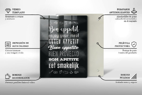 Skärbräda i glas Köksskylt, maxim