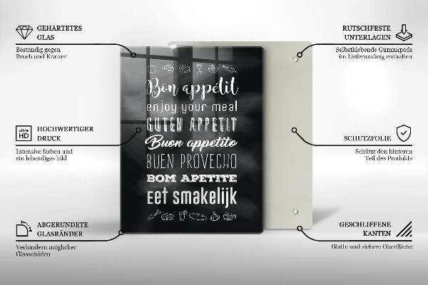 Skärbräda i glas Köksskylt, maxim