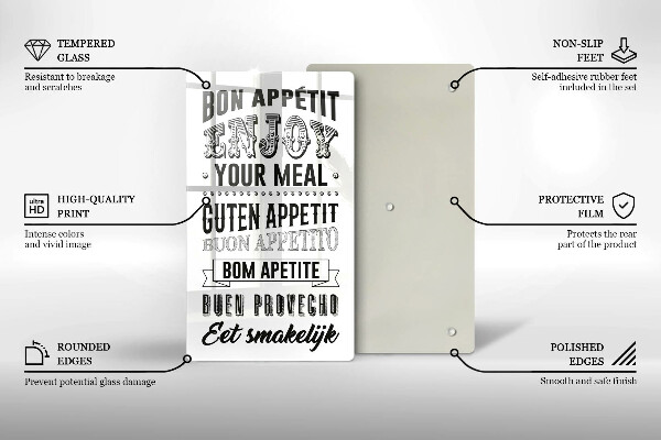 Skärbräda i glas Köksbokstäver, maxim