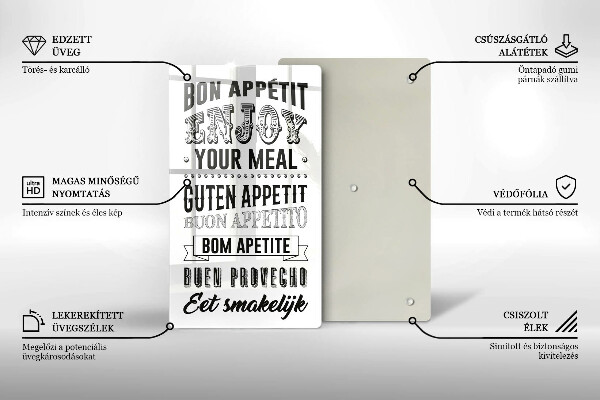 Skärbräda i glas Köksbokstäver, maxim