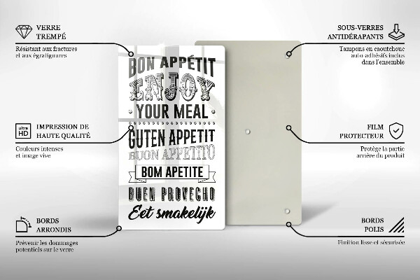Skärbräda i glas Köksbokstäver, maxim