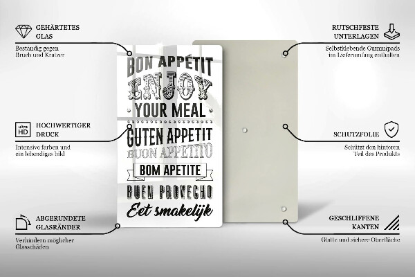 Skärbräda i glas Köksbokstäver, maxim