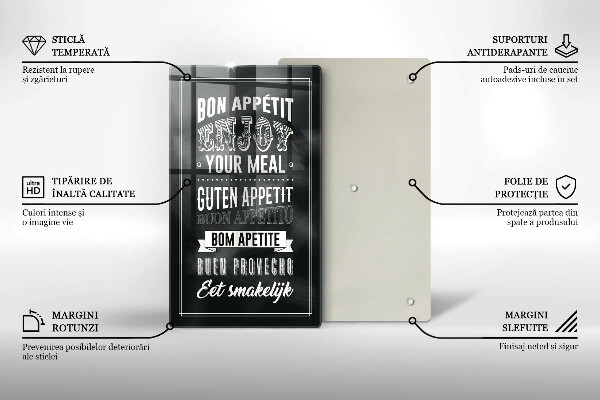 Skärbräda i glas Köksbokstäver, maxim