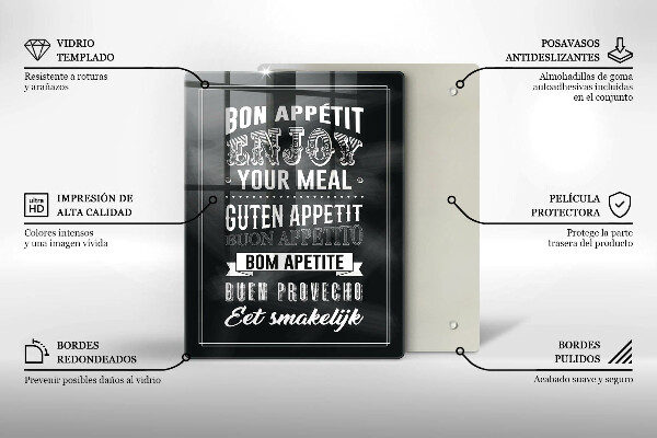 Skärbräda i glas Köksbokstäver, maxim