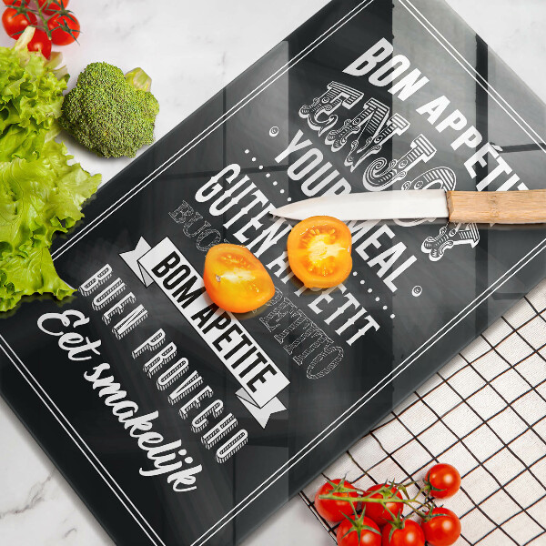 Skärbräda i glas Köksbokstäver, maxim