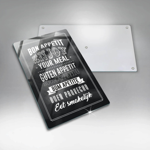 Skärbräda i glas Köksbokstäver, maxim