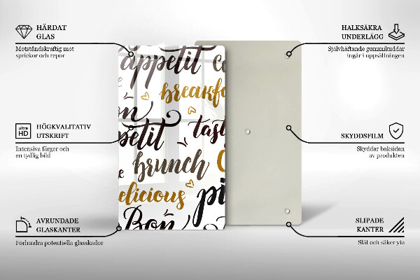 Skärbräda i glas Undertexter God aptit