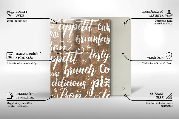 Skärbräda i glas Undertexter God aptit