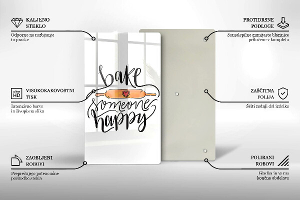 Skärbräda i glas Baka någon glad