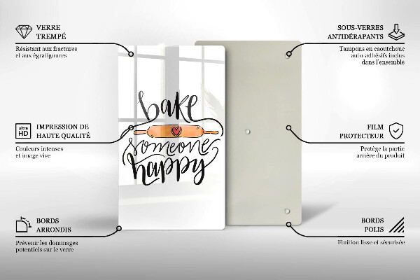 Skärbräda i glas Baka någon glad