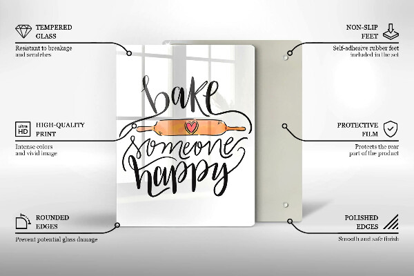 Skärbräda i glas Baka någon glad