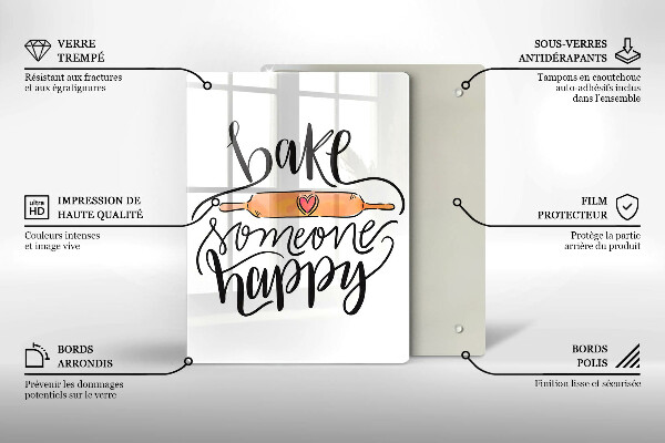 Skärbräda i glas Baka någon glad