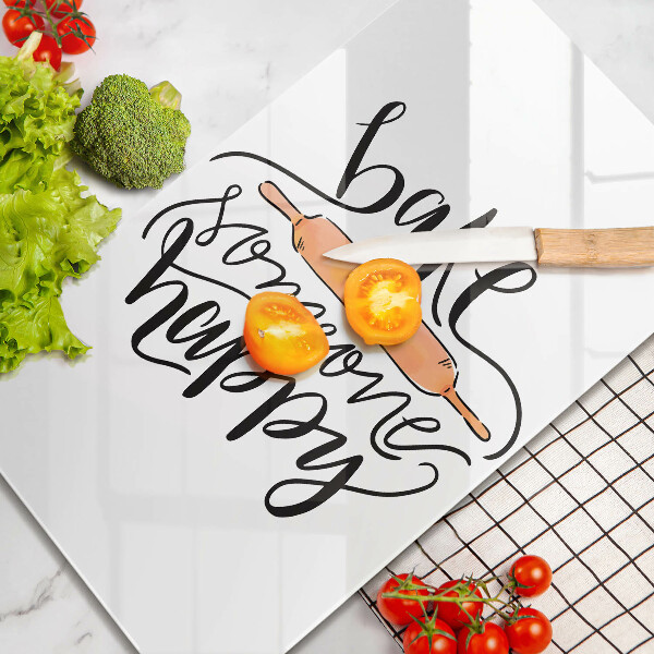 Skärbräda i glas Baka någon glad