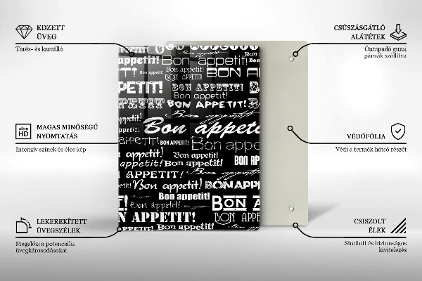Skärbräda i glas Kökstexter God aptit