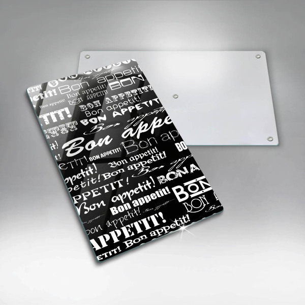 Skärbräda i glas Kökstexter God aptit