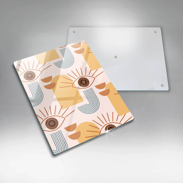 Skärbräda i glas Boho mönster ögon