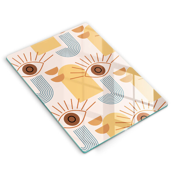 Skärbräda i glas Boho mönster ögon